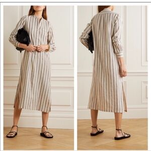 Nili Lotan FLAWED Malia Striped Button Dress Small